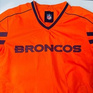 NFL Denver Broncos Men's V-neck Pullover Windbreaker Jacket Team Appeal EUC